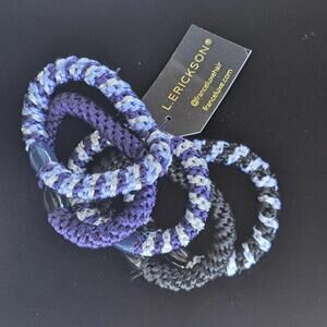 NWT France Luxe Grab & Go Pony, 5 Pack Hair Ties - Monochromatic Blue Set
